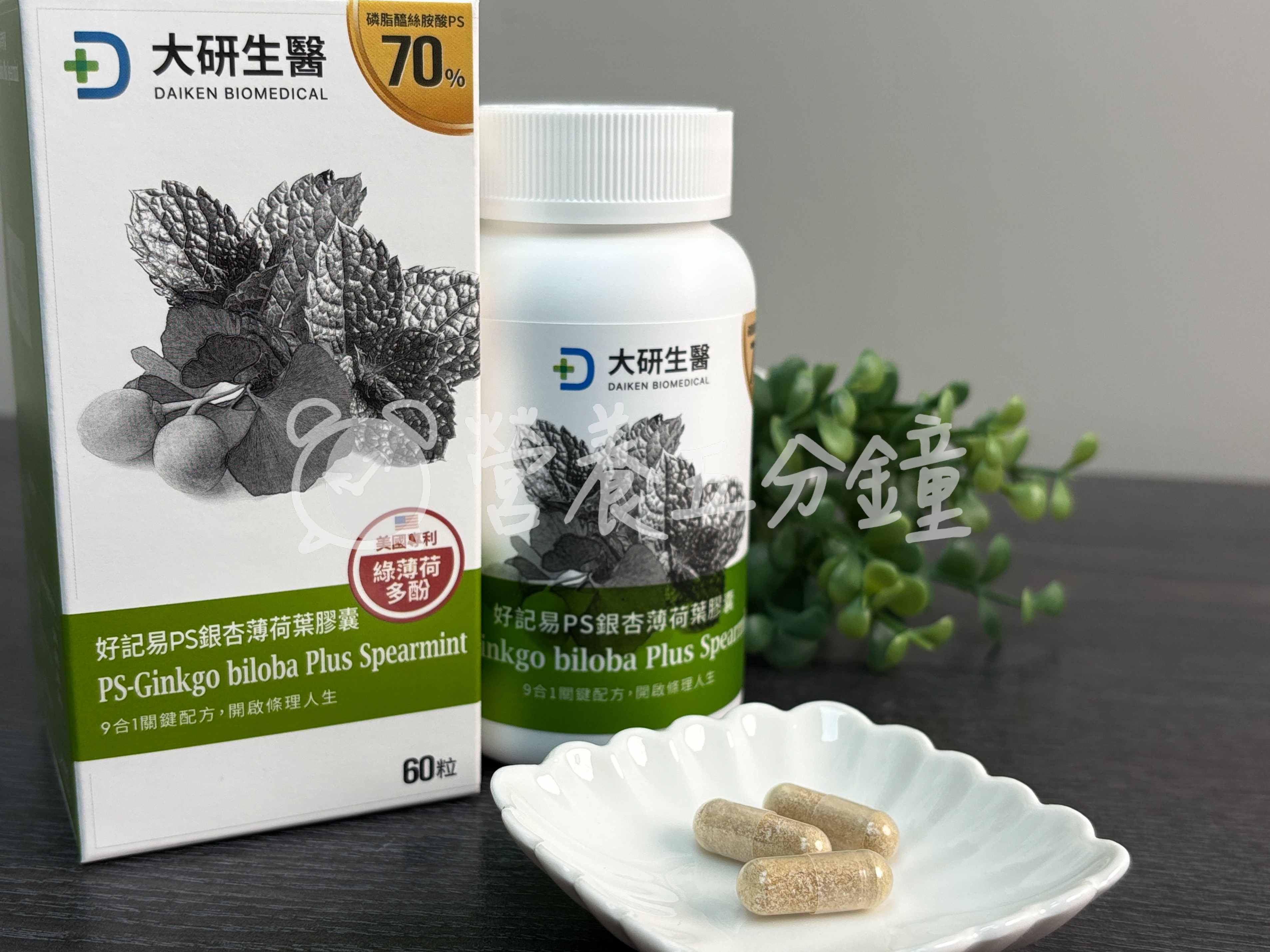 銀杏推薦：【大研生醫】好記易PS銀杏薄荷葉膠囊 